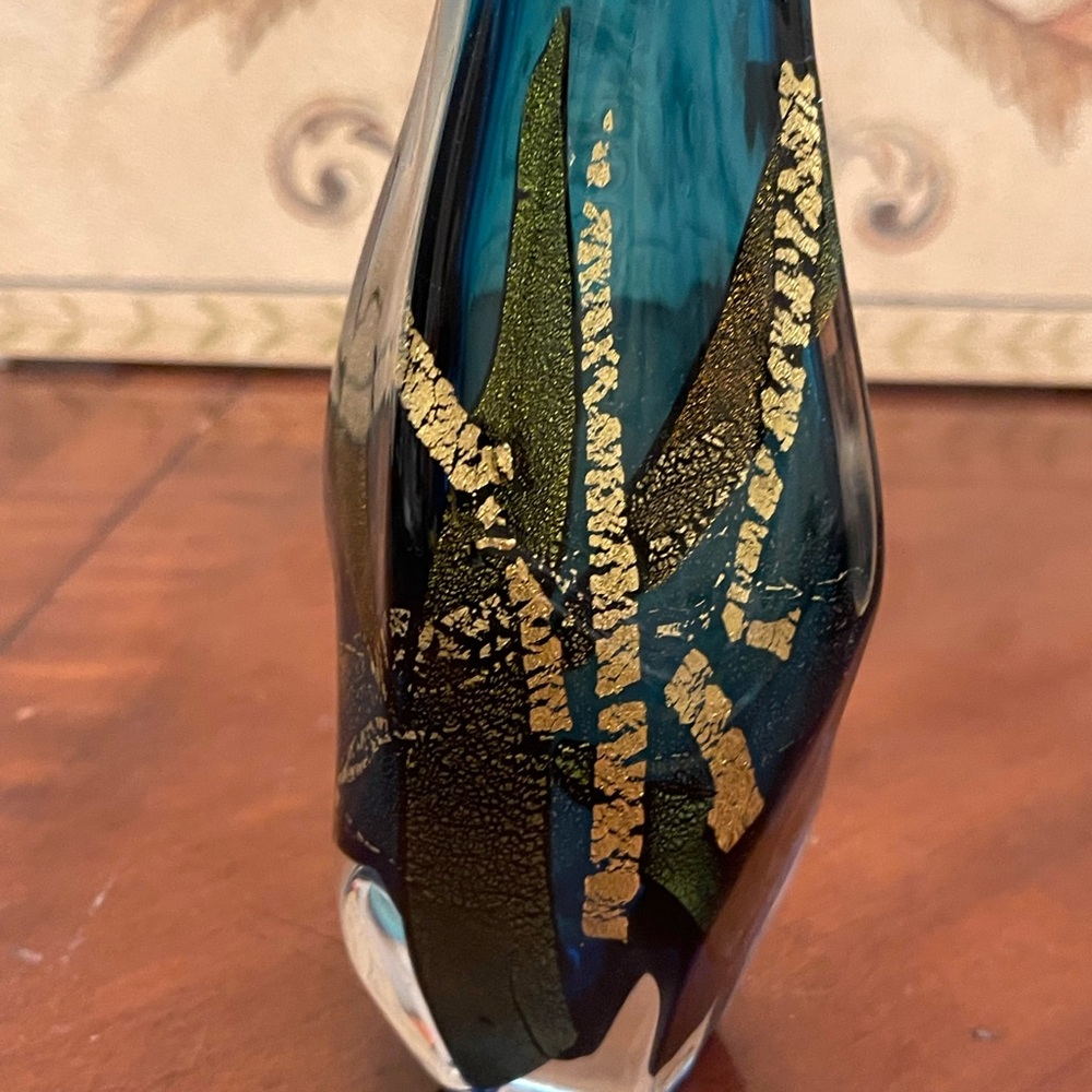 Eric Brakken Vase Glasshouse Studio Art Metallic Fused Hand Blown Sommerso Glass